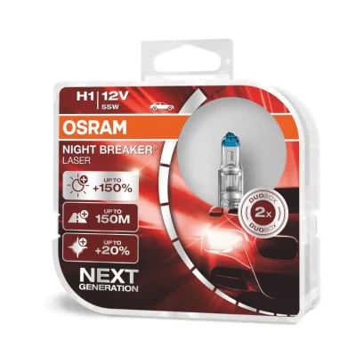 طقم لمبات الاصدار الحديث من اوزرام H1 Night Breaker Laser 64150N - Osram