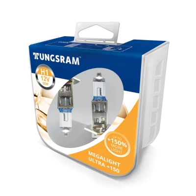 Tungsram Halogen Automotive Headlight Lamp H1  Megalight Ultra + - Tungsram