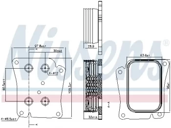 NISSENS Oil Cooler, engine oil 90777