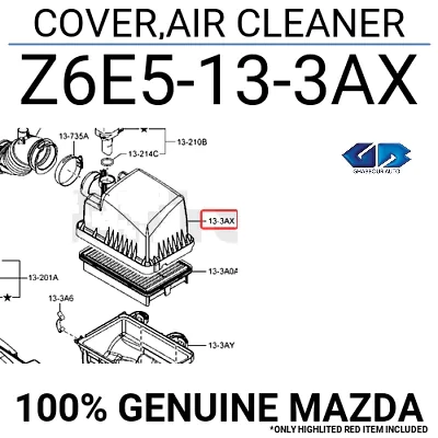 Genuine Cover,Air Cleaner MAZDA 3 BM / Z6E5-13-3AX - mazda genuine parts