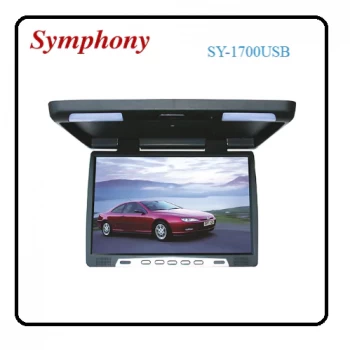 Symphony 17" ROOF MOUNT MONITOR WITH I/DUAL AV INPUT 24V BLACK  - SY-1700USB