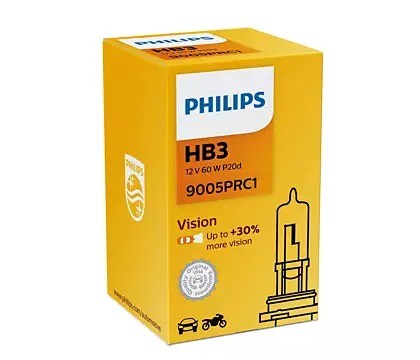 Philips H7 Vision Upgrade Headlight Bulb with up to 30% More Vision, 2  piece (Pack of 1)