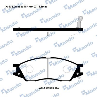 Front Brake Pads NISSAN SUNNY N16 2001-2012 MANDO - MANDO
