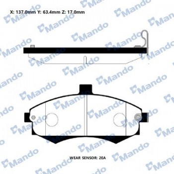 Front Brake Pads HYUNDAI Matrix / Elantra 2005 MANDO