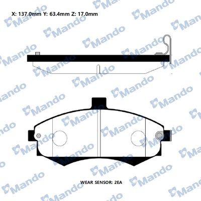 Front Brake Pads HYUNDAI Matrix / Elantra 2005 MANDO - MANDO