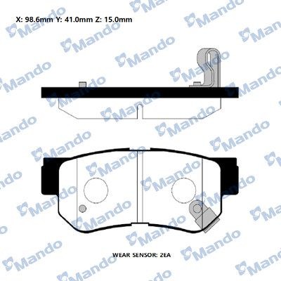 Rear Brake Pads HYUNDAI ELANTRA MANDO - MANDO