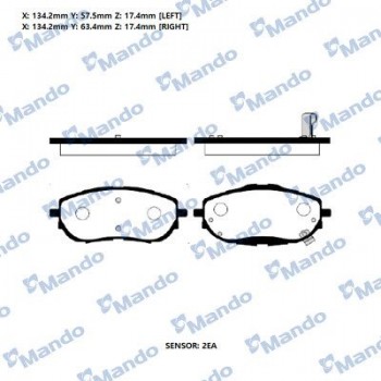 Front Brake Pads TOYOTA COROLLA 2015 MANDO