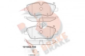 RBRAKE طقم تيل امامي  BMW E81- E87/116I- Mini Cooper R56 F55