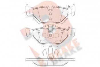 RBRAKE طقم تيل خلفي -BMW E90 2008