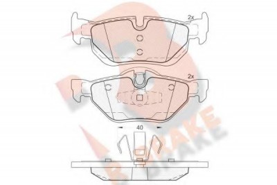 RBRAKE طقم تيل خلفي -BMW E90 2008 - R Brake