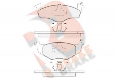 RBRAKE طقم تيل امامي  VolksWagen Group Ibiza 1.0  97 - 2003 - R Brake