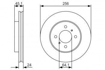 Pair Of Front Brake Disc MITSUBISHI LANCER BOSCH