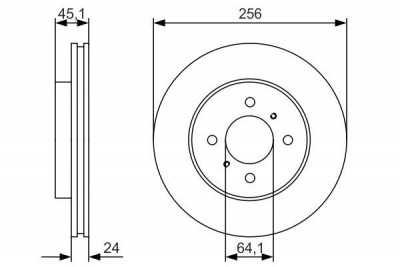 Pair Of Front Brake Disc MITSUBISHI LANCER BOSCH - Bosch