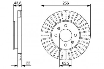 Pair Of Front Brake Disc HYUNDAI ACCENT RB / KIA RIO III BOSCH