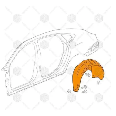 Rear Left Inner Fender Mitsubishi lancer 2005 / 2007 - Egyptian