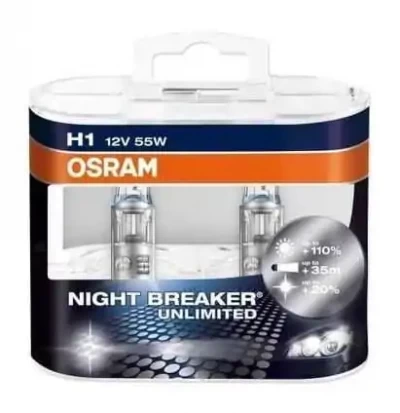 Osram H1 Night Breaker Unlimited Lamp Kit - 2 bulbs 64150NBU - Osram
