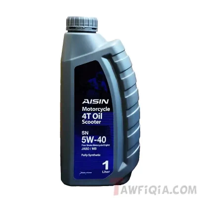 Aisin Fully Synthetic Motorcycle OIL ( 5W-40 SN ) ,1 Liters - AISIN