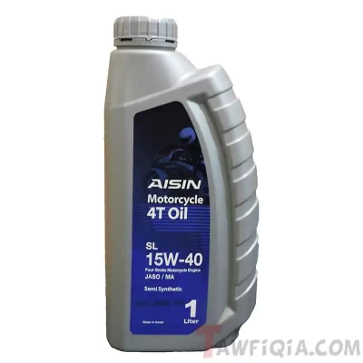 Aisin Semi Synthetic Motorcycle OIL ( 15W-40 SL ) ,1 Liters - AISIN